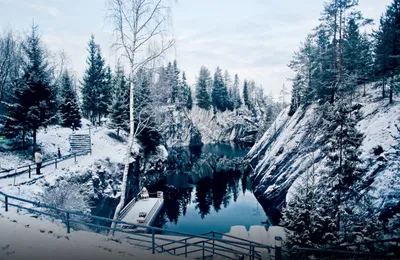 Горный парк «Рускеала» и водопады (Зима)