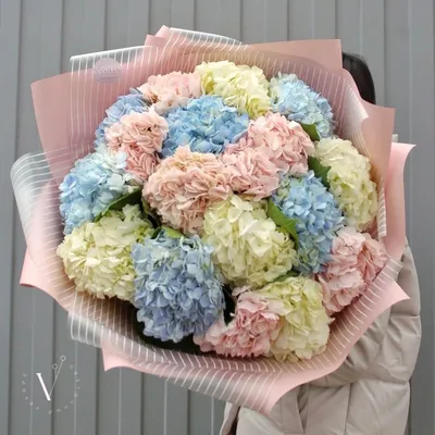 Букет из гортензии в шляпной коробке - заказать доставку цветов в Москве от  Leto Flowers