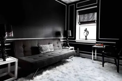 Обзор гостиных в чёрно-белом стиле - 55 фото интерьеров