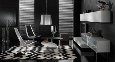Дизайн гостиной в черно-белом цвете: фото, интерьер | Wergin.ru