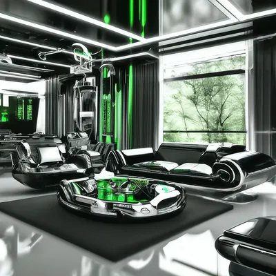 Черно-белый интерьер гостиная в …» — создано в Шедевруме