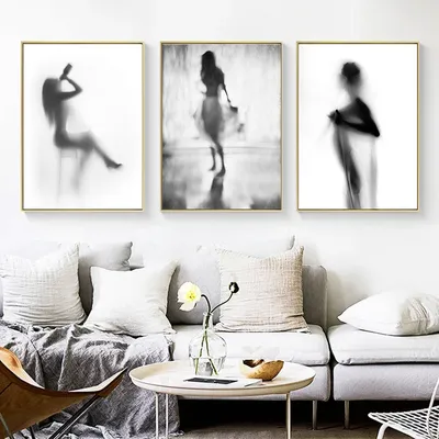 Картина для гостиной, черно-белая | AliExpress