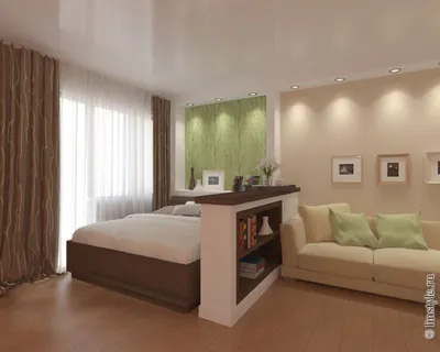 Спальни-гостиные 410+ Фото и Идей для Интерьера и Ремонта спальни-студии —  Дизайн PORTES Киев