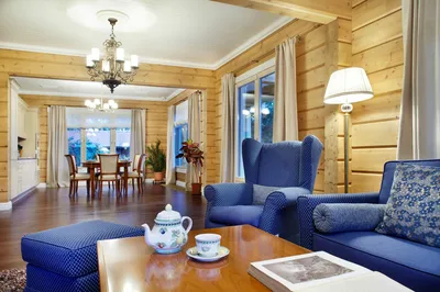 Интерьер гостиной в деревянном доме | Отопление дома