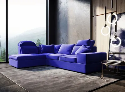 Фиолетовый диван в интерьере: как правильно использовать