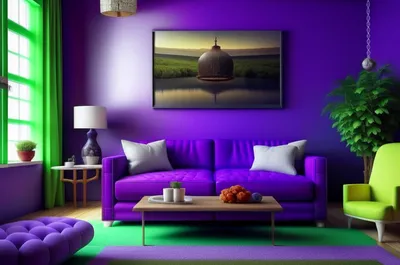 Интерьер в фиолетовом и зеленом цвете | Уют в доме, интерьер и дизайн | Дзен