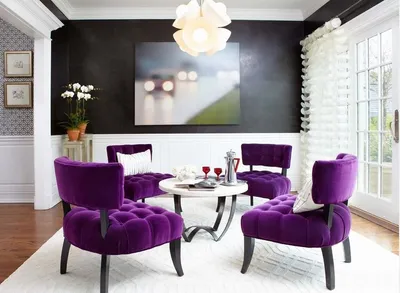Фиолетовые гостиные, фото дизайна интерьера - Интернет-журнал Inhomes