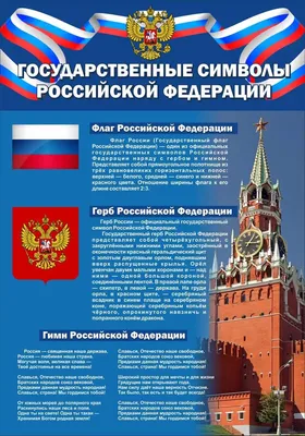 Плакаты: Государственная символика, 0, 58х0, 41м - купить в  интернет-магазине «Москва» - 1040883