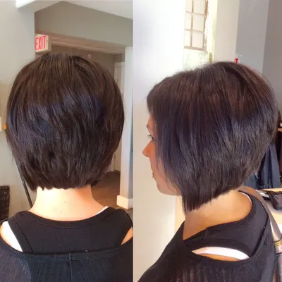 Модная стрижка: вид сзади | Short hair back view, Short hair back, Wedge  hairstyles