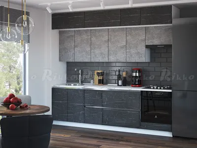 Кухня «Модерн NEW» 2 м Белый глянец / Графит – купить в Краснодаре недорого  – SV-Мебель