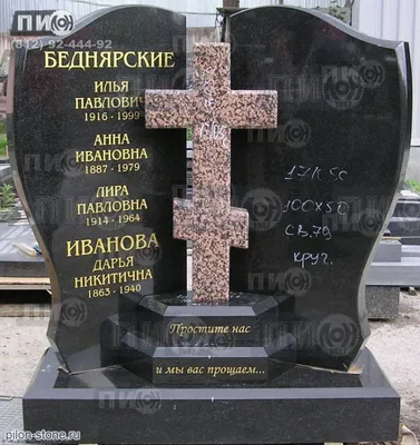 Двойные памятники на могилу из гранита - фото и цены в СПб