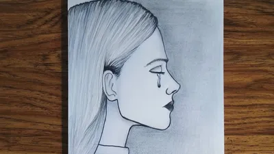 How to draw a sad girl - step by step - Как нарисовать грустную девушку -  YouTube