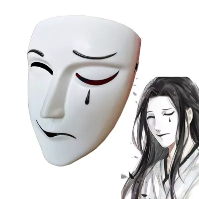 Аниме Tian Guan Ci Fu Bai Wuxiang Косплей Маска небо официальное  благословение грустное и радостное лицо реквизит на Хэллоуин аксессуары  маски | AliExpress