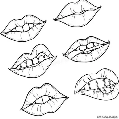 Красивые губы-вырезки в разных цветах Стоковое Изображение - изображение  насчитывающей губы, поцелуй: 135351155