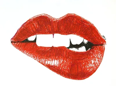Красивые нарисованные губы - 83 фото