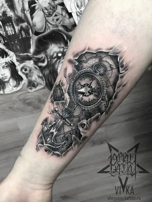 Angel Tattoo Долговременные тату якорь, проявляющаяся