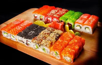 Японские суши и роллы. Набор фотография Stock | Adobe Stock