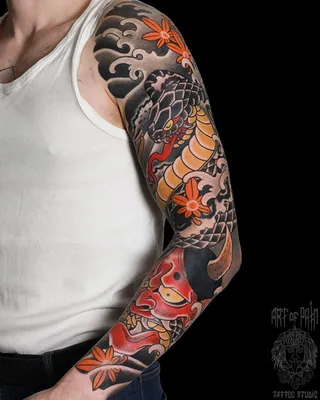 Карп и сакура - японская татуировка - Джордж Бардадим