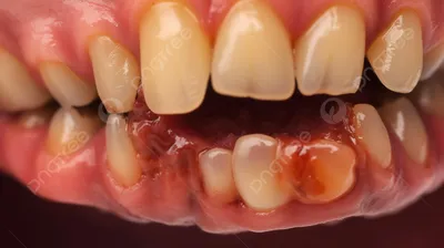 крупный план зуба показывающий кариес, язва на десне фото, камедь, язва фон  картинки и Фото для бесплатной загрузки