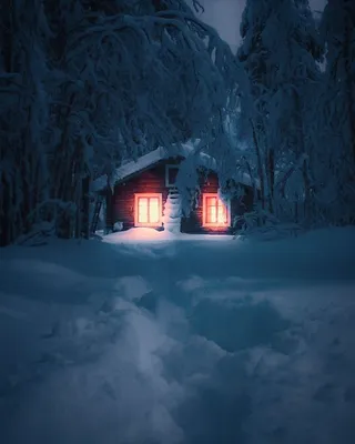 Картинки Лучи света парк Нижнего Тагила Зима Природа Снег в ночи