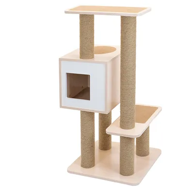 Игровой комплекс для кошек из ковролина с гамаком и лестницей 180 см (арт.  2604)