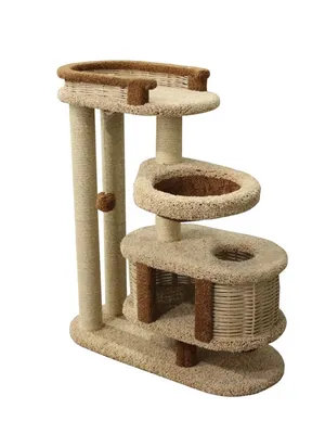 Игровой комплекс-когтеточка для кошек \"Ингрид\" с лежанками и гамаком,  натуральные эко-материалы - купить с доставкой по выгодным ценам в  интернет-магазине OZON (776823662)