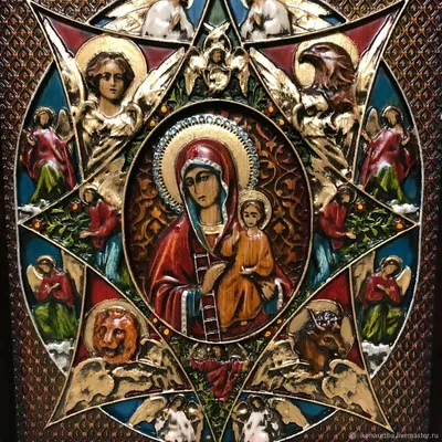 Икона Божий Матери Неопалимая купина на мягкой подложке (гобелен 28Х22) -  купить в магазине Благозвонница