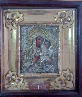 Икона Божией Матери Геронтисса - икона из янтаря купить Киев