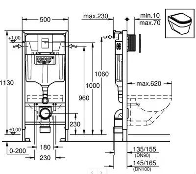 Инсталляция Grohe Rapid SL 38713001 для унитаза, узкая, купить в  Санкт-Петербурге | цена магазин инсталляций Феникс