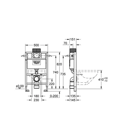 Инсталляция GROHE Rapid SL 3 в 1 для подвесного унитаза, с накладной  панелью Skate Cosmopolitan, с крепежом в сборе купить в интернет-магазине  Идеи для дома