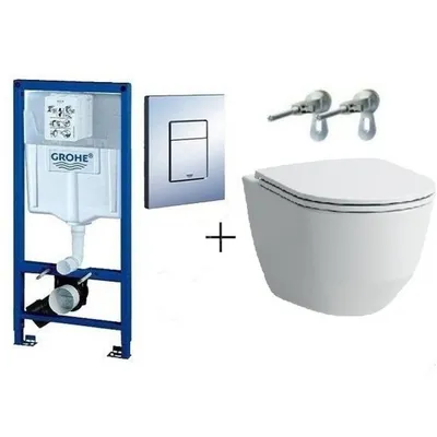 Инсталляция Grohe Rapid SL 3 в 1 (39940000) + унитаз Koller Pool Orion  Rimless (OR-0515-RW) с крышкой Soft-Close. Цена, купить, описание |  Installation