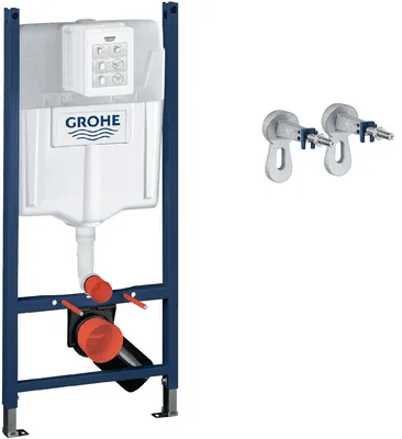 Инсталляция Grohe Rapid SL 3 в 1 + Унитаз подвесной Laufen Pro Rimless +  Бачок + Клавиша смыва хром + Звукоизоляционный комплект