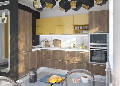 Дизайн маленькой кухни в панельном доме - 76 фото