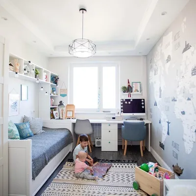 Дизайн узкой детской комнаты в хрущевке | Смотреть 56 идеи на фото бесплатно