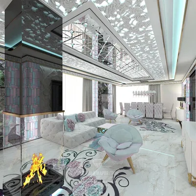 Дизайн интерьера Гостиной-кухни-столовой 5-ти комнатной квартиры –  arch-buro.com