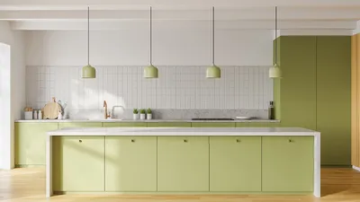 Зеленые цвета и тона в кухне: 75 идей дизайна интерьера от SALON.ru