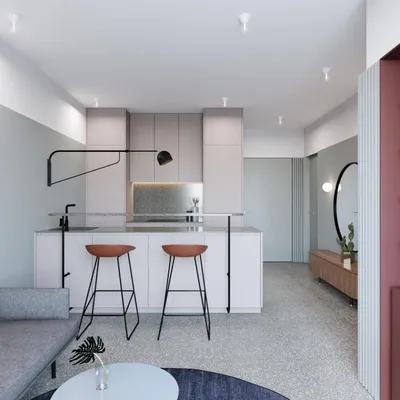 Дизайн квартиры-студии 30 кв.м | Дизайн квартиры, Дизайн кухни, Дизайн дома