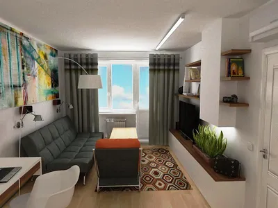 Дизайн-проект однокомнатной квартиры для молодой девушки - 24 кв. м. -  STUDECO