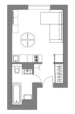 Дизайн студии 20 кв. м - фото, интерьер квартиры-студии площадью 20 кв м