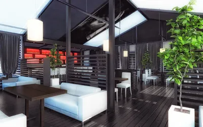 Портфолио дизайна интерьера веранды летнего кафе ресторана PAPARAZZI |  NAUTILUS
