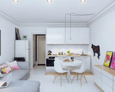 Дизайн интерьера маленькой квартиры в светлых тонах | Проектирование  интерьеров, Квартира в стиле лофт, Дизайн