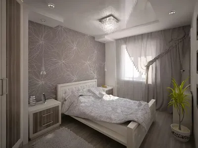 Дизайн проект интерьера спальни 12 кв.м. в фиолетовом цвете | Студия Дениса  Серова