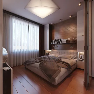 Дизайн спальни 12 кв. м в современном стиле. Фото