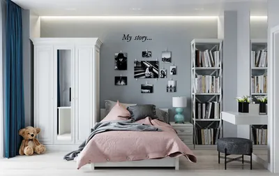 Bedroom design Дизайн спальни в современном стиле для молодой девушки.Нежный  и мягки интерье… | Идеи домашнего декора, Интерьеры спальни, Дизайн комнаты  для девушки