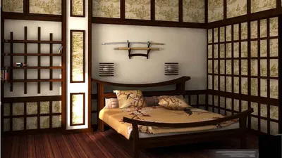 Спальня в японском стиле | Печать на стене и Оборудование | Дзен