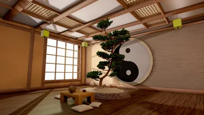 Современный спальня роскошные японский стиль, а из окон открывается вид на  гору фудзи в окне и может быть отредактирована с перево Иллюстрация штока -  иллюстрации насчитывающей зодчества, смогите: 186785763