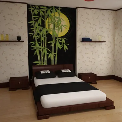 Спальня в японском стиле: дизайн мебели, отделка, декор, фото