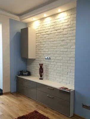 Декоративный кирпич Выветренный Миндаль в отделке кухни, фото и видео  готового интерьера