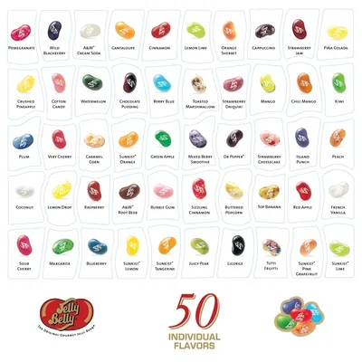 Драже жевательное Jelly Belly ассорти 50 вкусов, 100 г - Цена в Москве