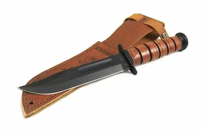 KA-BAR US Army 7\" Fixed Blade Knife, Straight Edge + Brown Sheath #1220 |  eBay